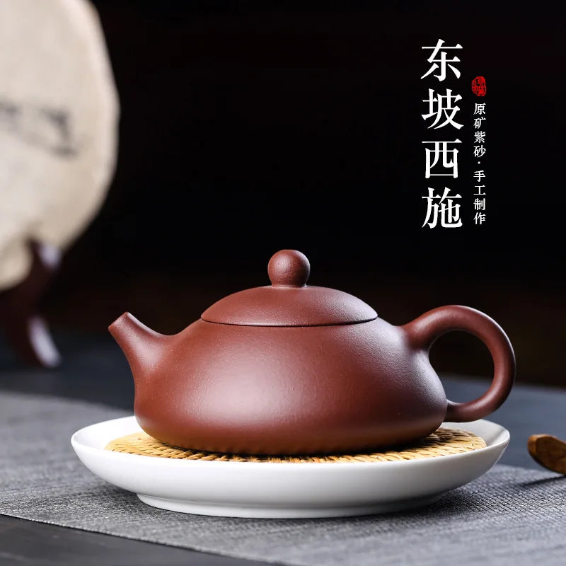 230ml Chinese Yixing Purple Clay Teapots Handmade Filter dongpo Xishi Tea Pot Raw Ore Kettle Famous Zisha Tea Set