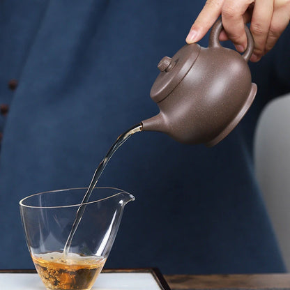230ml Chinese Yixing Purple Clay Teapots Handmade Tea Pot Raw Ore Grey Section Mud Kettle High-end Zisha Tea Set Collection Gift