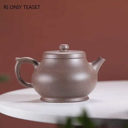 230ml Chinese Yixing Purple Clay Teapots Handmade Tea Pot Raw Ore Grey Section Mud Kettle High-end Zisha Tea Set Collection Gift