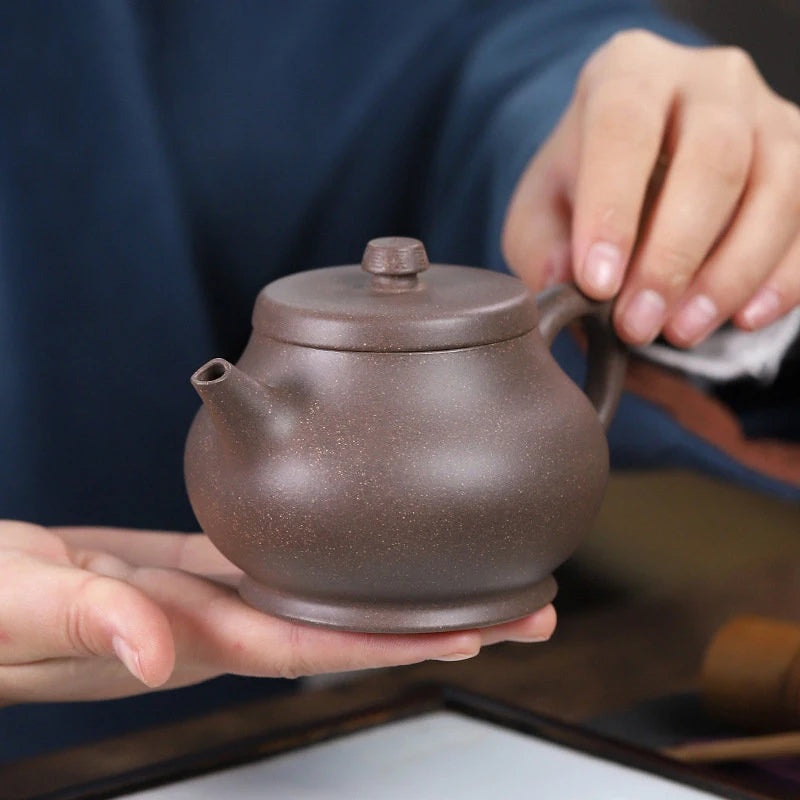 230ml Chinese Yixing Purple Clay Teapots Handmade Tea Pot Raw Ore Grey Section Mud Kettle High-end Zisha Tea Set Collection Gift