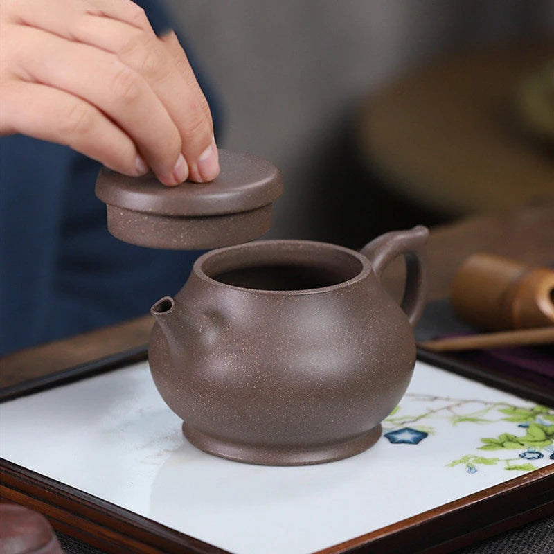 230ml Chinese Yixing Purple Clay Teapots Handmade Tea Pot Raw Ore Grey Section Mud Kettle High-end Zisha Tea Set Collection Gift