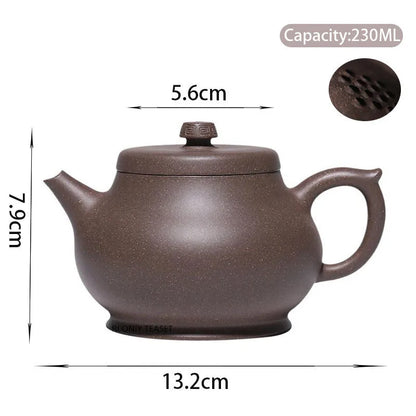 230ml Chinese Yixing Purple Clay Teapots Handmade Tea Pot Raw Ore Grey Section Mud Kettle High-end Zisha Tea Set Collection Gift