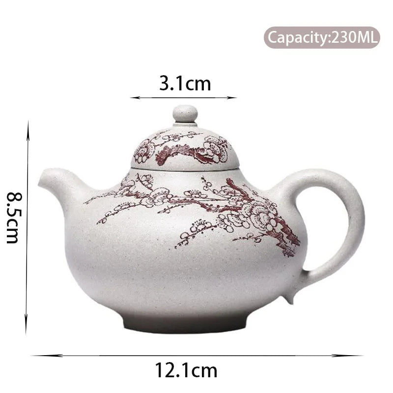 230ml Chinese Yixing Purple Clay Teapots High-end Handmade Plum Bossom Tea Pot Beauty Kettle Raw Ore Zisha Tea Set Collection