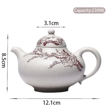230ml Chinese Yixing Purple Clay Teapots High-end Handmade Plum Bossom Tea Pot Beauty Kettle Raw Ore Zisha Tea Set Collection