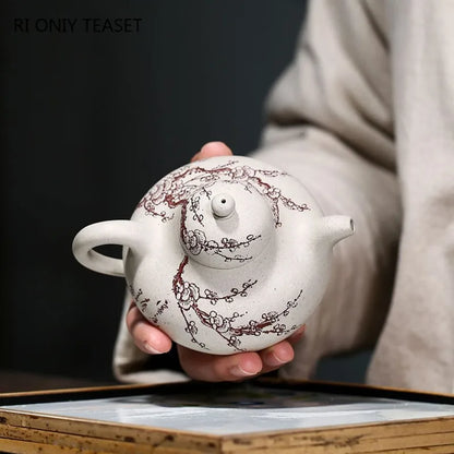 230ml Chinese Yixing Purple Clay Teapots High-end Handmade Plum Bossom Tea Pot Beauty Kettle Raw Ore Zisha Tea Set Collection