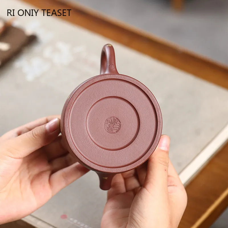 230ml Chinese Yixing Purple Clay Teapots Household Beauty Kettle Famous Artists Handmade Tea Pot Raw Ore Zisha Tea Set Gifts