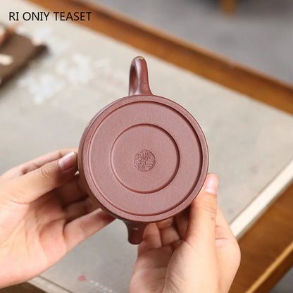 230ml Chinese Yixing Purple Clay Teapots Household Beauty Kettle Famous Artists Handmade Tea Pot Raw Ore Zisha Tea Set Gifts