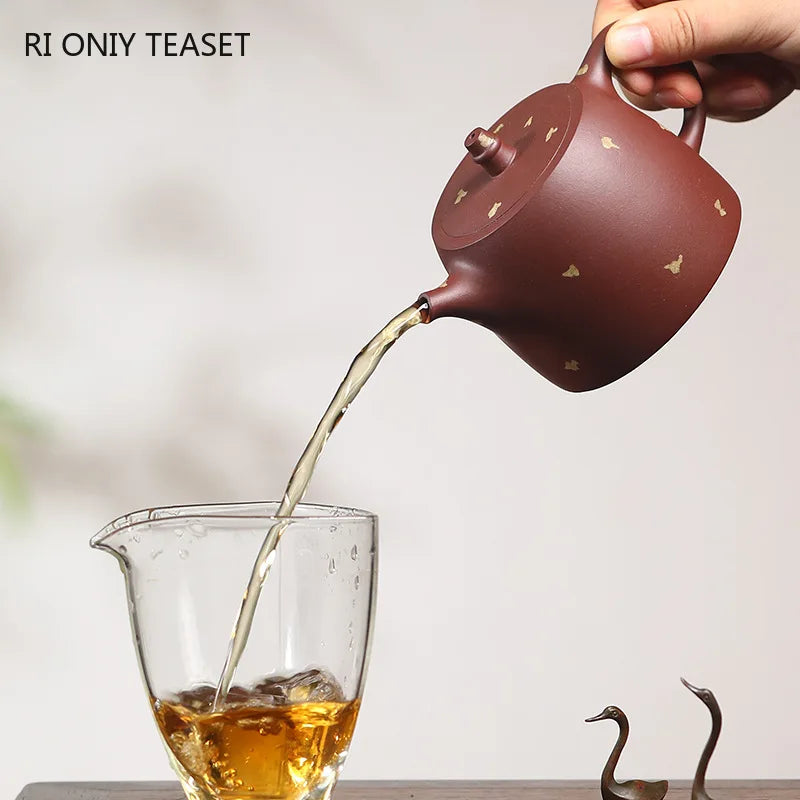 230ml Chinese Yixing Purple Clay Teapots Household Beauty Kettle Famous Artists Handmade Tea Pot Raw Ore Zisha Tea Set Gifts