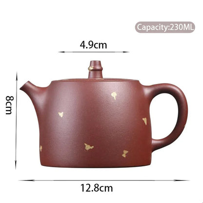 230ml Chinese Yixing Purple Clay Teapots Household Beauty Kettle Famous Artists Handmade Tea Pot Raw Ore Zisha Tea Set Gifts