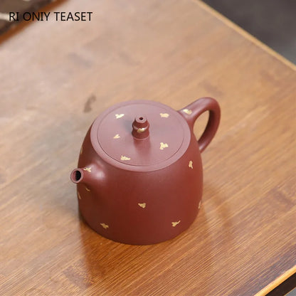 230ml Chinese Yixing Purple Clay Teapots Household Beauty Kettle Famous Artists Handmade Tea Pot Raw Ore Zisha Tea Set Gifts
