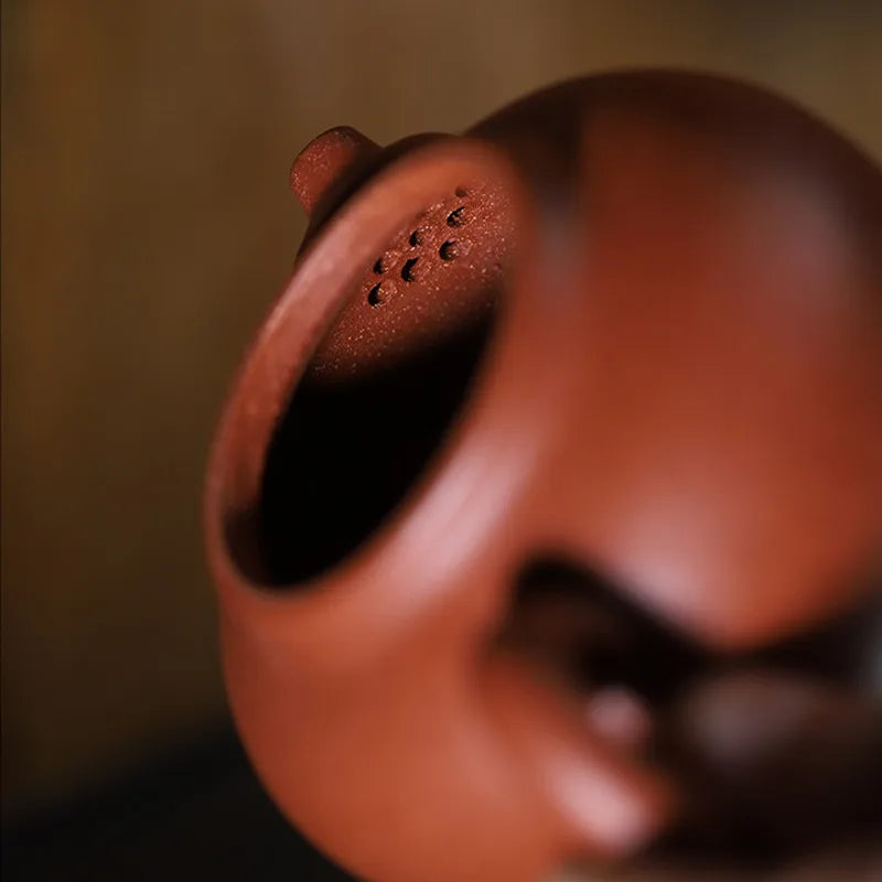 230ml Chinese Yixing Purple Clay Teapots Kettle Famous Artists Handmade Gourd Triangular Shape Tea Pot Raw Ore Zisha Tea Set