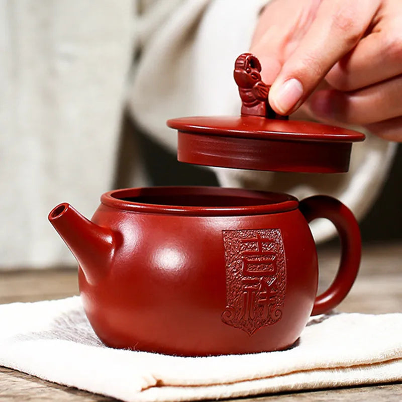 230ml Creativity Chinese Yixing Purple Clay Teapots Kettle Handmade Raw Ore Dahongpao Mud Tea Pot Zisha Tea Set Teaware Gifts