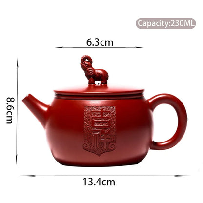 230ml Creativity Chinese Yixing Purple Clay Teapots Kettle Handmade Raw Ore Dahongpao Mud Tea Pot Zisha Tea Set Teaware Gifts