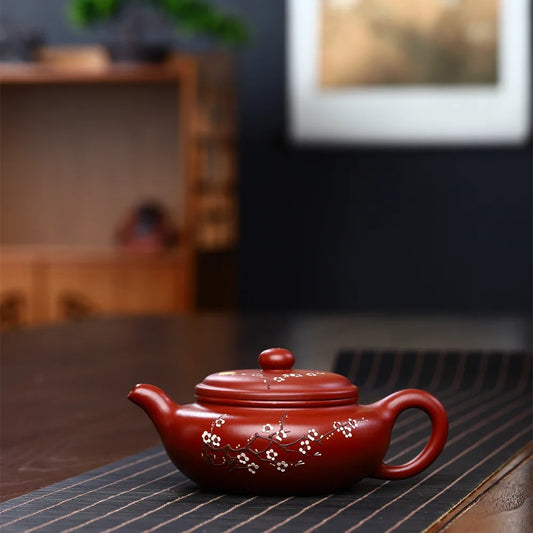 230ml Hand-painted Plum Blossom Xishi Teapot Yixing Purple Clay Tea Pot Household r Teaware Chinese Tea Infuser
