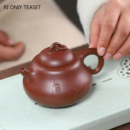 230ml High-end Yixing Purple Clay Teapots Famous Handmade Gourd Shape Tea Pot Kettle Chinese Zisha Tea Set Collection Gifts
