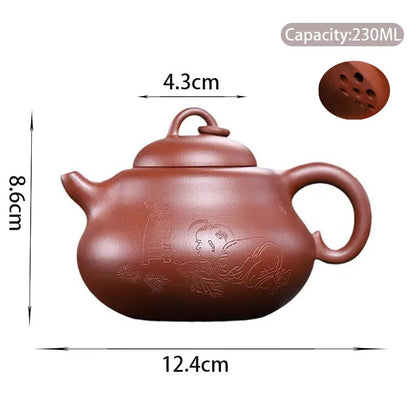 230ml High-end Yixing Purple Clay Teapots Famous Handmade Gourd Shape Tea Pot Kettle Chinese Zisha Tea Set Collection Gifts
