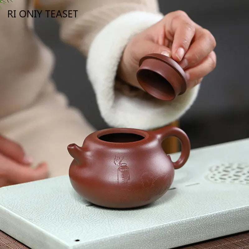 230ml High-end Yixing Purple Clay Teapots Famous Handmade Gourd Shape Tea Pot Kettle Chinese Zisha Tea Set Collection Gifts