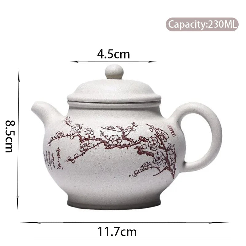 230ml High-end Yixing Purple Clay Teapots Master Hand-carved Plum Blossom Tea Pot Beauty Kettle Chinese Zisha Tea Set Collection