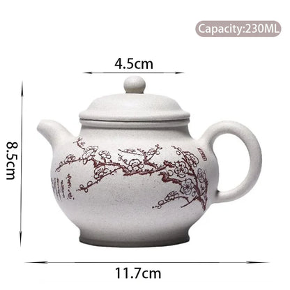 230ml High-end Yixing Purple Clay Teapots Master Hand-carved Plum Blossom Tea Pot Beauty Kettle Chinese Zisha Tea Set Collection
