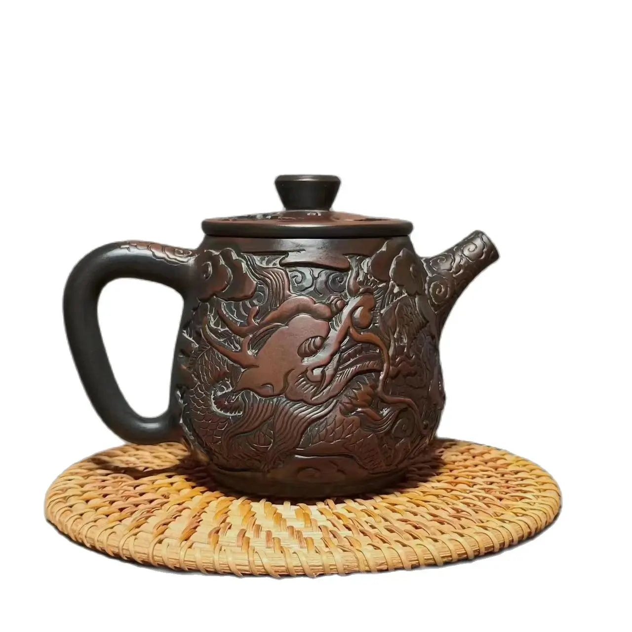 230ml Jianshui Purple Clay (not Yixing )Handmade Dragon Carving Natural Material TeaPot Kettle Teaset Ceremony Tea Accessories