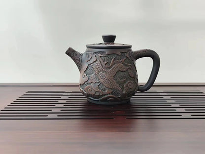 230ml Jianshui Purple Clay (not Yixing )Handmade Dragon Carving Natural Material TeaPot Kettle Teaset Ceremony Tea Accessories