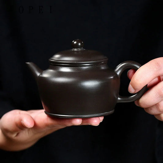 230ml Raw Ore Black Mud Beauty Tea Kettle Yixing Purple Clay Teapots Home Handmade Filter Tea Pot Chinese Zisha Teaware Gifts