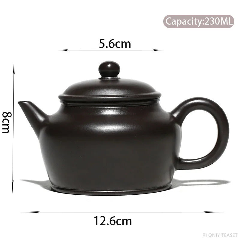 230ml Raw Ore Black Mud Beauty Tea Kettle Yixing Purple Clay Teapots Home Handmade Filter Tea Pot Chinese Zisha Teaware Gifts