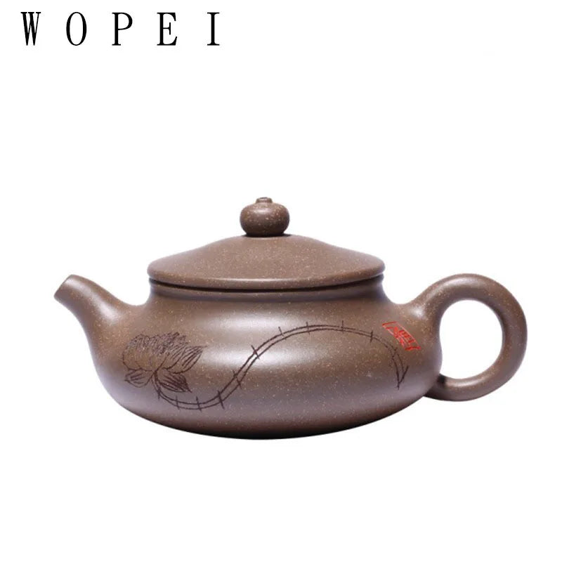 230ml Tradition Yixing Purple Clay Teapot Hand Painted Lotus Filter Tea Pot Chinese Zisha Beauty Kettle Customized Teaware Gifts
