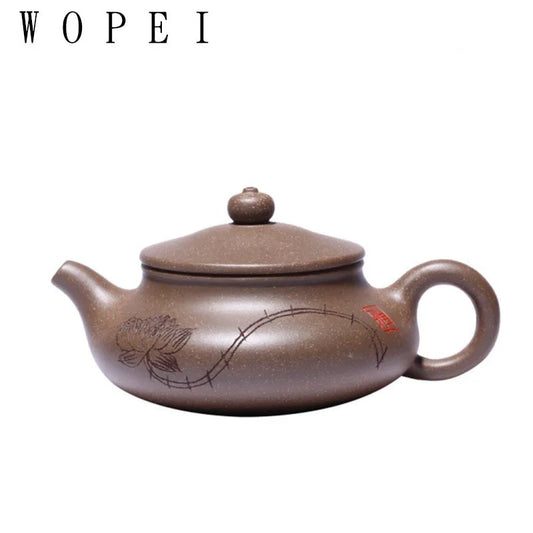 230ml Tradition Yixing Purple Clay Teapot Hand Painted Lotus Filter Tea Pot Chinese Zisha Beauty Kettle Customized Teaware Gifts