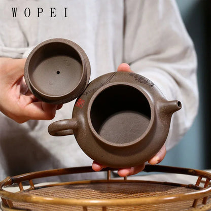 230ml Tradition Yixing Purple Clay Teapot Hand Painted Lotus Filter Tea Pot Chinese Zisha Beauty Kettle Customized Teaware Gifts