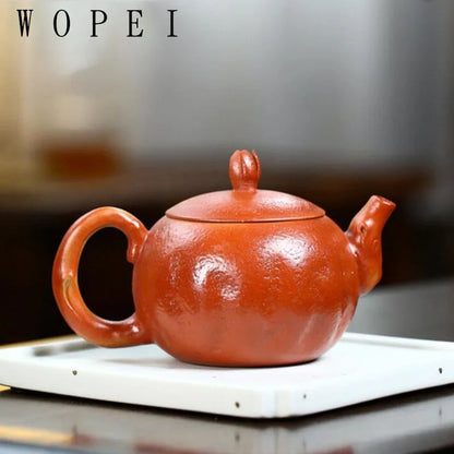 230ml Yixing Famous Purple Clay Teapot Handmade Simulation Pomegranate Model Tea Pot Kettle Chinese Authentic Zisha Tea Set Gift
