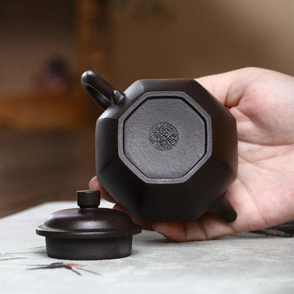 230ml Yixing Handmade Tea Pot Six Parties Shape Purple Clay Teapot Raw Ore Beauty Kettle Chinese Tea Ceremony Customized Gifts