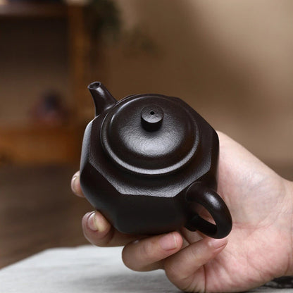 230ml Yixing Handmade Tea Pot Six Parties Shape Purple Clay Teapot Raw Ore Beauty Kettle Chinese Tea Ceremony Customized Gifts