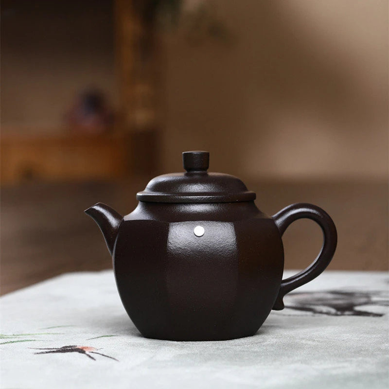 230ml Yixing Handmade Tea Pot Six Parties Shape Purple Clay Teapot Raw Ore Beauty Kettle Chinese Tea Ceremony Customized Gifts