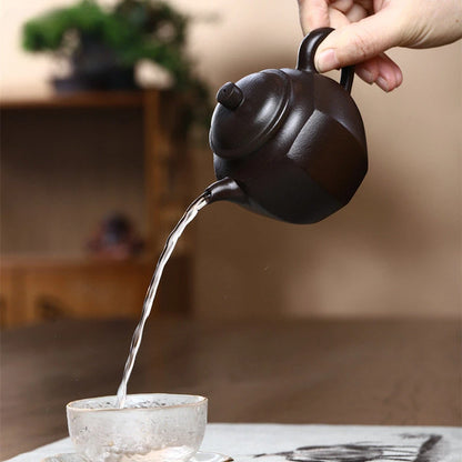 230ml Yixing Handmade Tea Pot Six Parties Shape Purple Clay Teapot Raw Ore Beauty Kettle Chinese Tea Ceremony Customized Gifts