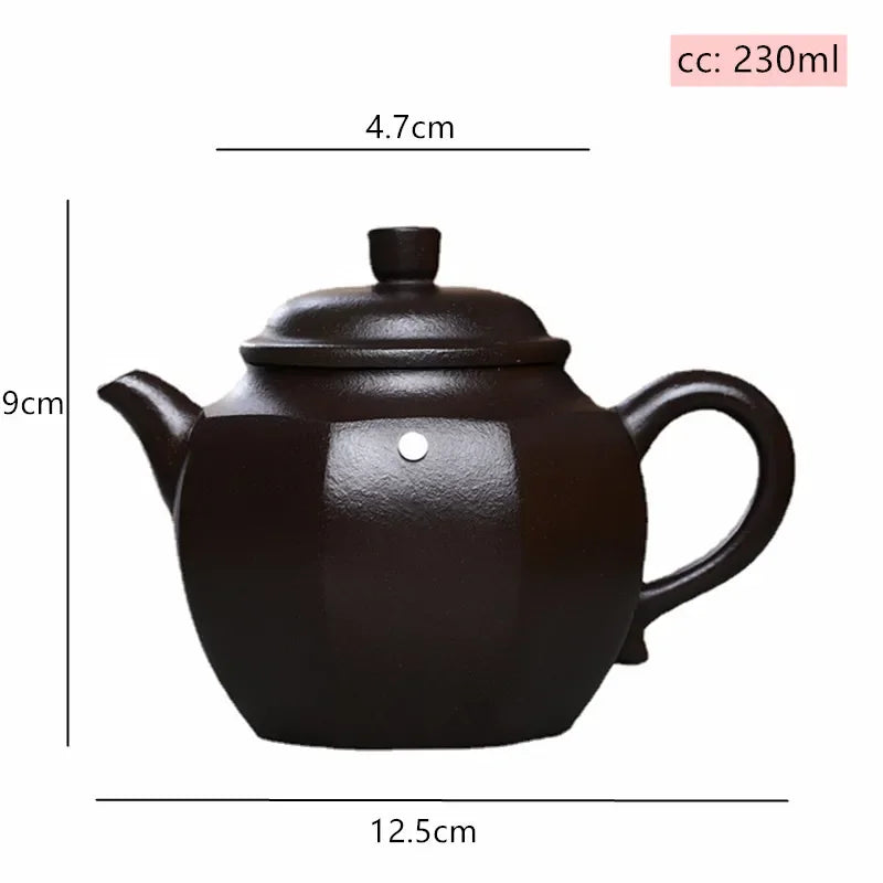230ml Yixing Handmade Tea Pot Six Parties Shape Purple Clay Teapot Raw Ore Beauty Kettle Chinese Tea Ceremony Customized Gifts