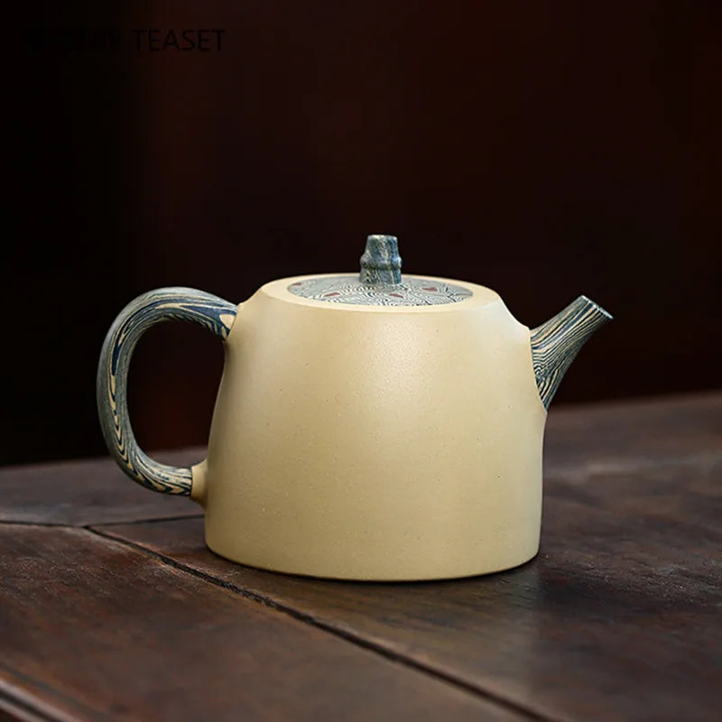 230ml Yixing High-end Purple Clay Teapot Handmade Mud Painted Flowers and Birds Tea Pot Kettle Chinese Zisha Tea Set Collection