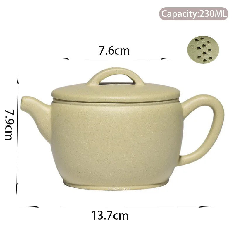 230ml Yixing High-end Purple Clay Teapots Famous Handmade Large Caliber Tea Pot Raw Ore Green Mud Kettle Chinese Zisha Tea Set