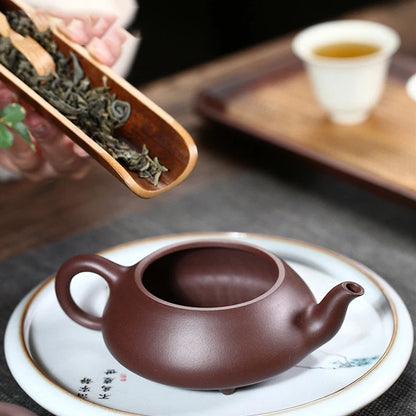 230ml Yixing High-end Purple Clay Teapots Famous Handmade Stone Scoop Tea Pot Raw Ore Purple Mud Kettle Chinese Zisha Tea Set