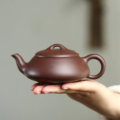 230ml Yixing High-end Purple Clay Teapots Famous Handmade Stone Scoop Tea Pot Raw Ore Purple Mud Kettle Chinese Zisha Tea Set