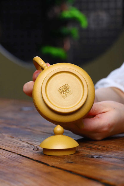 230ml Yixing High-end Purple Clay Teapots Handmade Square Shape Tea Pot Raw Ore Gold Section Mud Kettle Chinese Zisha Tea Set