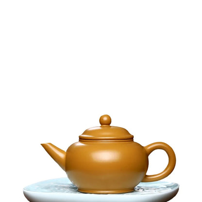 230ml Yixing High-end Purple Clay Teapots Handmade Tea Pot Raw Ore Gold Section Mud Kettle Chinese Zisha Tea Set