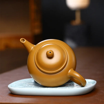 230ml Yixing High-end Purple Clay Teapots Handmade Tea Pot Raw Ore Gold Section Mud Kettle Chinese Zisha Tea Set