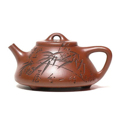 230ml Yixing Purple Clay Teapot Handmade Stone Scoop Tea Pot Raw Ore Purple Mud Kettle Chinese High-end Zisha Tea Set Collection