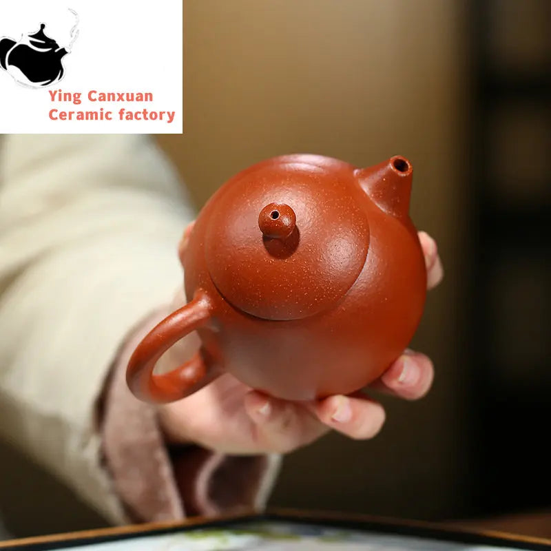 230ml Yixing Purple Clay Teapot Master Handmade Dragon Egg Tea Pot Hand Carved Zisha Tea Set Kettle Chinese Tea Ceremony Gifts
