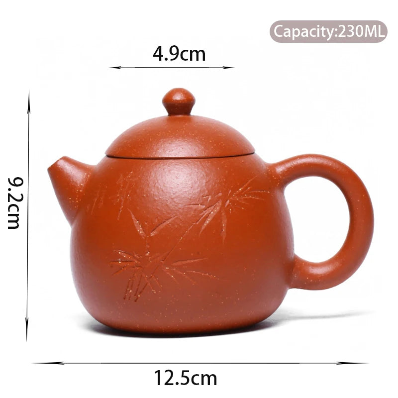 230ml Yixing Purple Clay Teapot Master Handmade Dragon Egg Tea Pot Hand Carved Zisha Tea Set Kettle Chinese Tea Ceremony Gifts