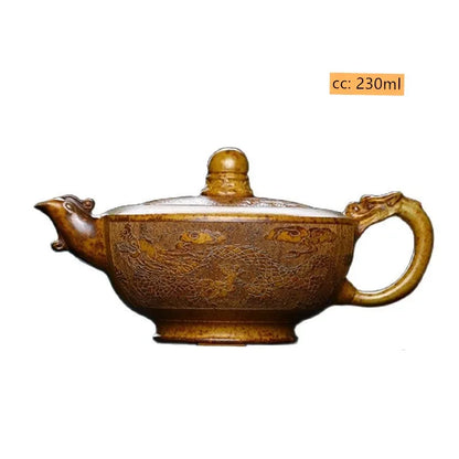 230ml Yixing Purple Clay Teapot Master Handmade Filter Tea Pot Traditional Dragon Pattern Beauty Kettle Chinese Zisha Tea Set