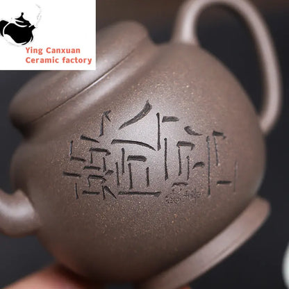 230ml Yixing Purple Clay Teapots Handmade Tea Pot Raw Ore Grey Section Mud Kettle Chinese High-end Zisha Tea Set Collection