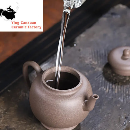 230ml Yixing Purple Clay Teapots Handmade Tea Pot Raw Ore Grey Section Mud Kettle Chinese High-end Zisha Tea Set Collection