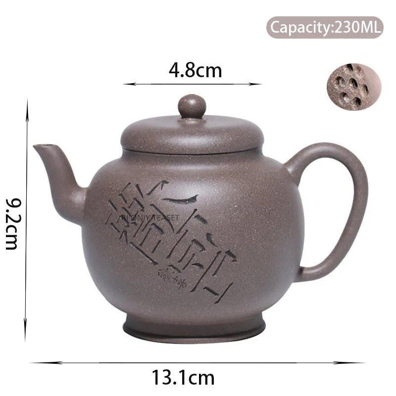 230ml Yixing Purple Clay Teapots Handmade Tea Pot Raw Ore Grey Section Mud Kettle Chinese High-end Zisha Tea Set Collection